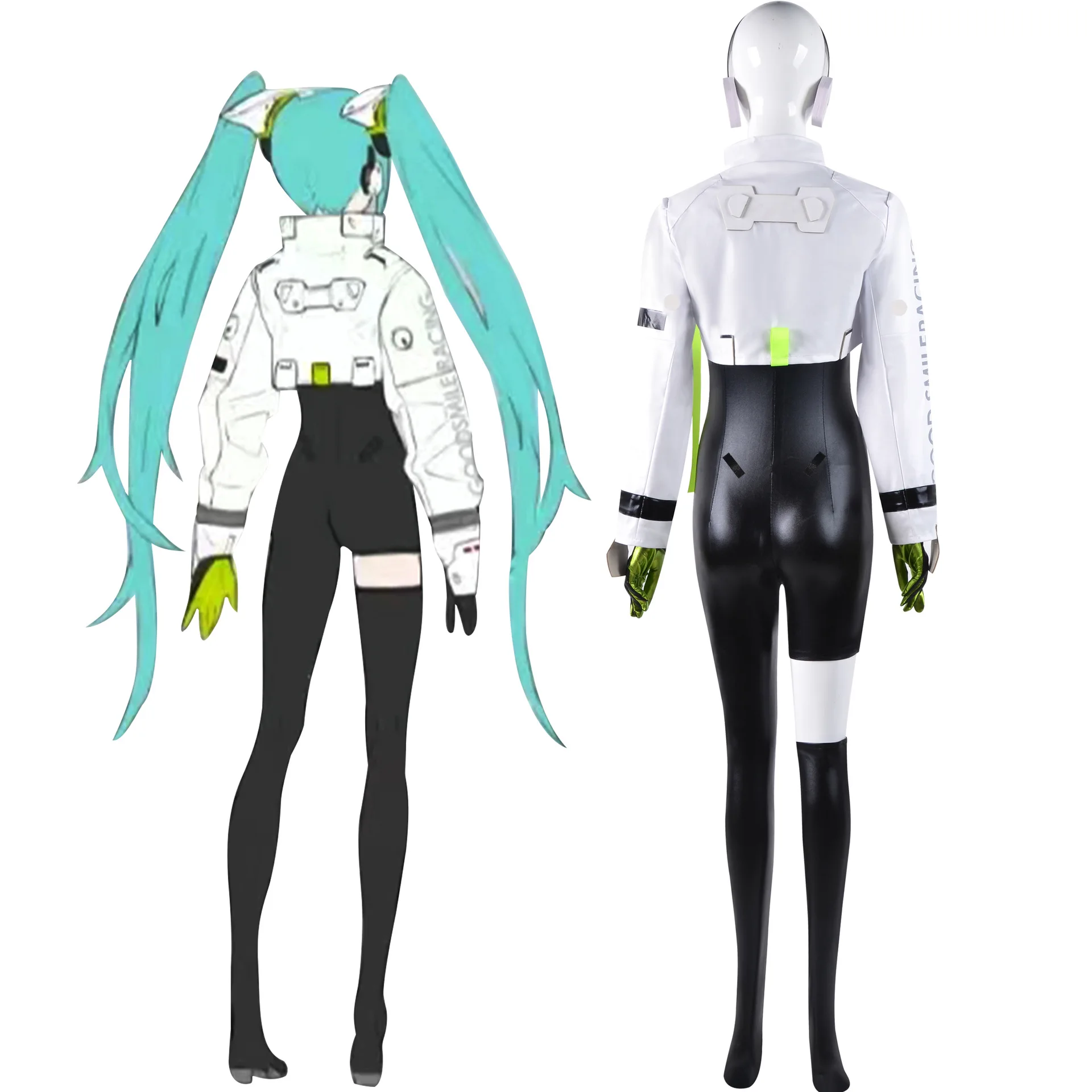 Racing MIKU Cosplay Costume GT Project Miku Race Girl Cosplay Racing Suits Miku Costume and Cosplay Wig