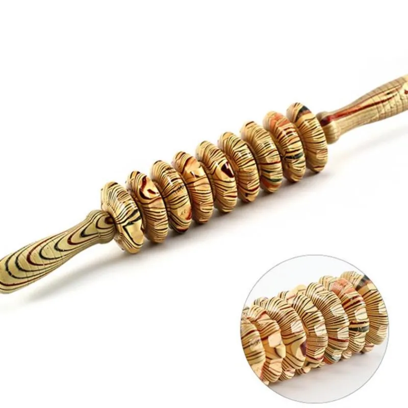 Wood nine rounds household whole body multi-purpose massage roller belly waist abdomen massage equipment