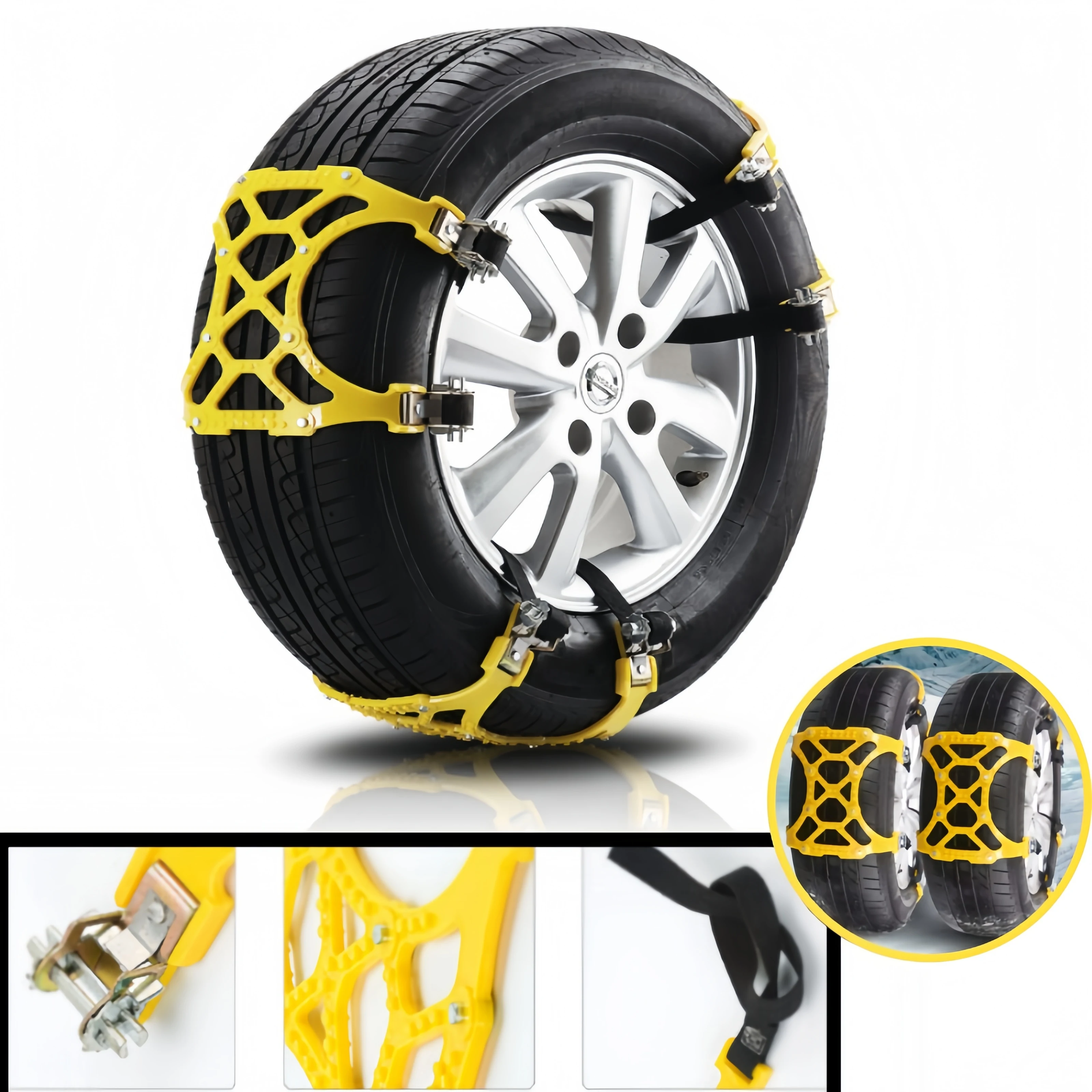 ThickenedTPUSnowChainsforSUVCarOffroadWinterAntiSlipTireTractionIceMudRoadEmergencyTractionEasyInstall-AliExpress