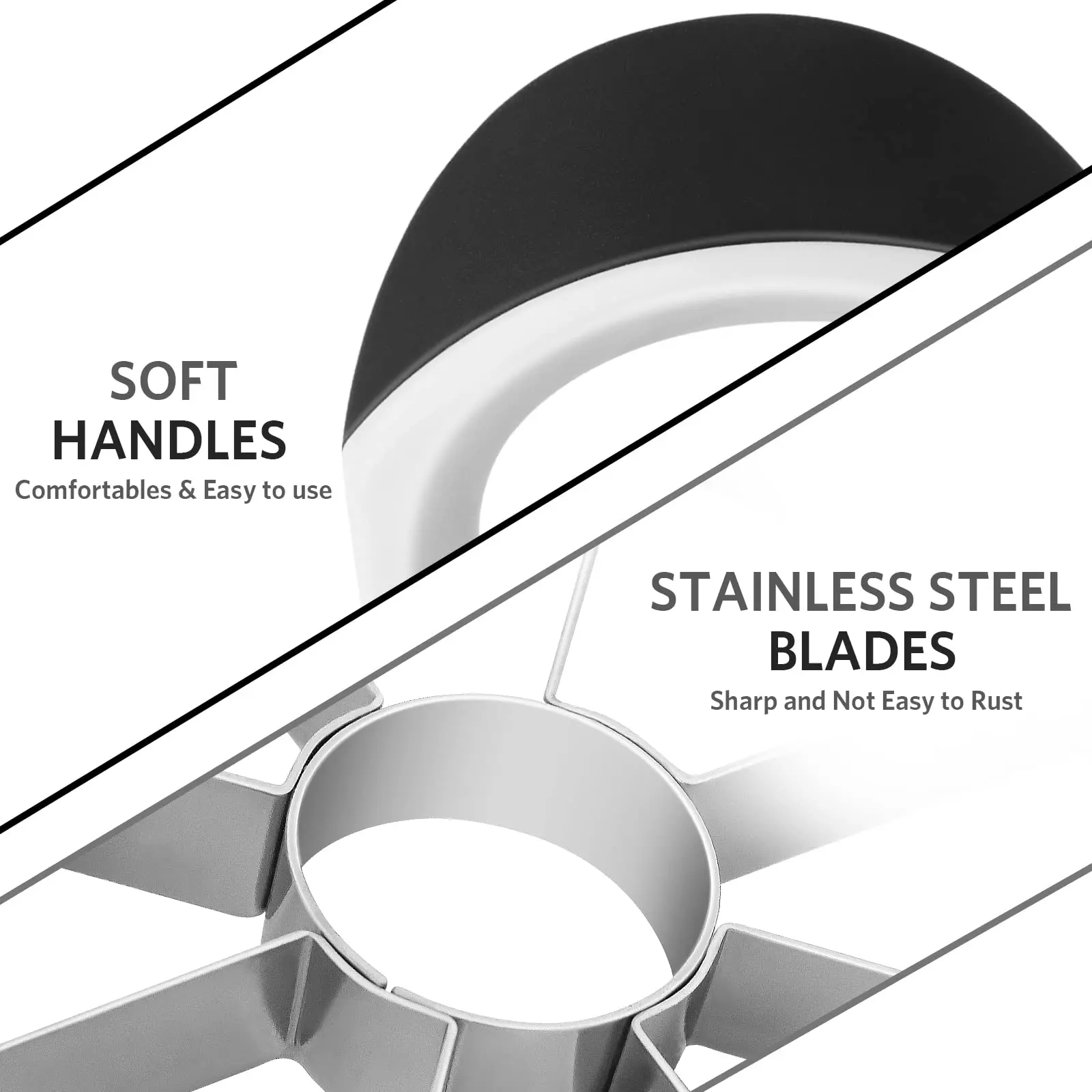 Professional Apple Slicer Easy Cutter Stainless Steel Apple Corer Vegetable Fruit Divider Tool With Rubber Handle Kitchen Gadget