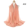 Musulman en mousseline de soie Hijab femmes bulle en mousseline de soie écharpe pour femmes dames voile musulman Islam couleur unie malaisie Musulman Wrap foulards