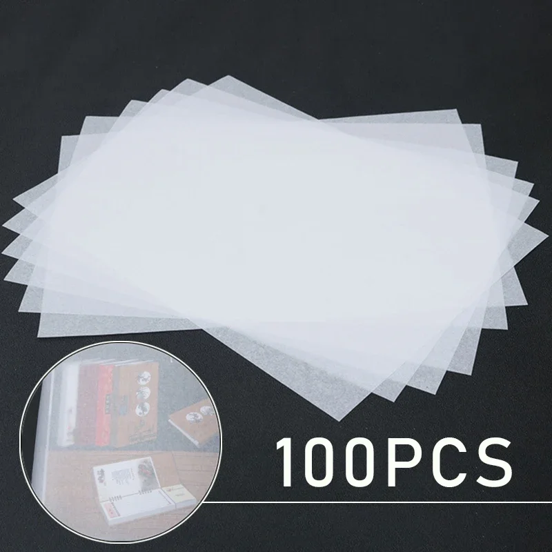100pcs A4 Translucent Tracing Copy Paper Carbon Paper Fabric Drawing For DIY Art Drawing Calligraphy Painting