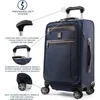 Platinum Elite Softside Expandable Carry on Luggage, 8 Wheel Spinner Suitcase, USB Port, Suiter, Men and Women, True Navy Blue 2