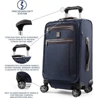Platinum Elite Softside Expandable Carry on Luggage, 8 Wheel Spinner Suitcase, USB Port, Suiter, Men and Women, True Navy Blue 2