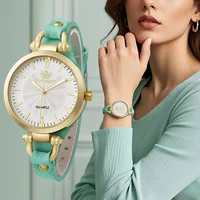 Vintage Ultra-thin Leather Strap Women Quartz Watch Fashion Ladies Wristwatches Clock Gift Reloj Mujer 3
