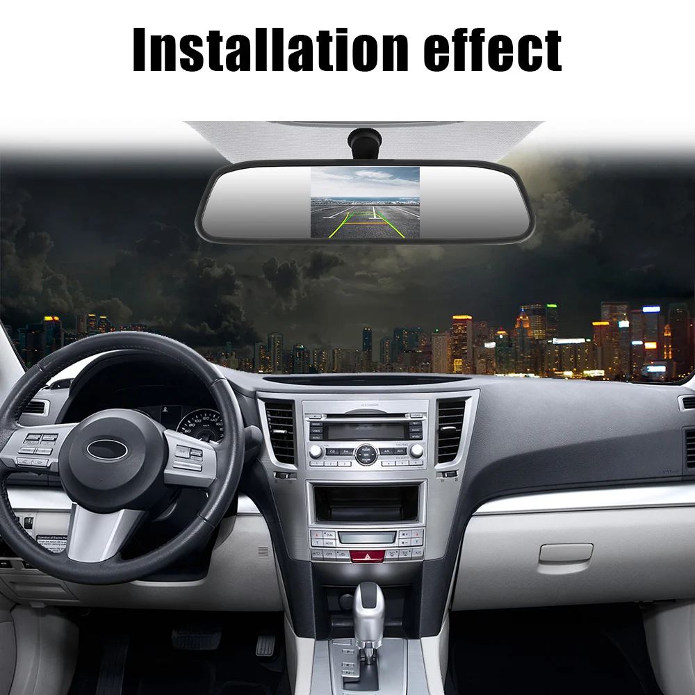 Universal TFT LCD Color Monitor 4.3 Inch Rearview Car Rearview Mirror Display HD Video Auto Parking Monitor