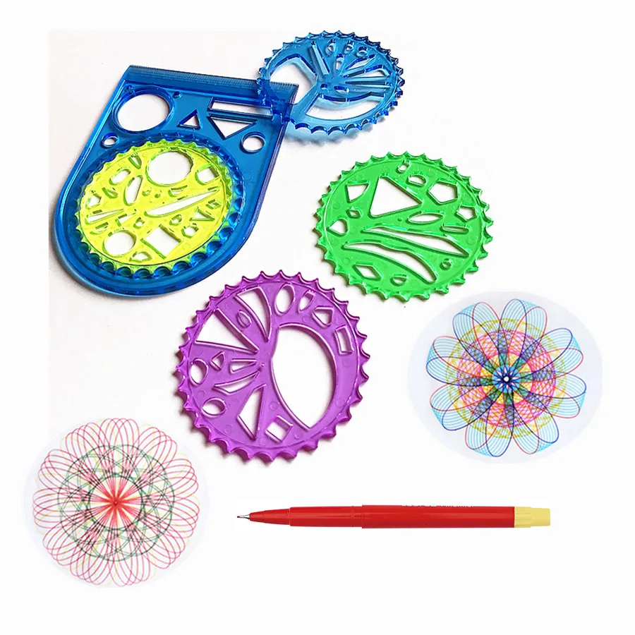 Wholesale Spirograph drawing ruler set for kids 7Cm ruler Temple toy Spiral  art set - AliExpress