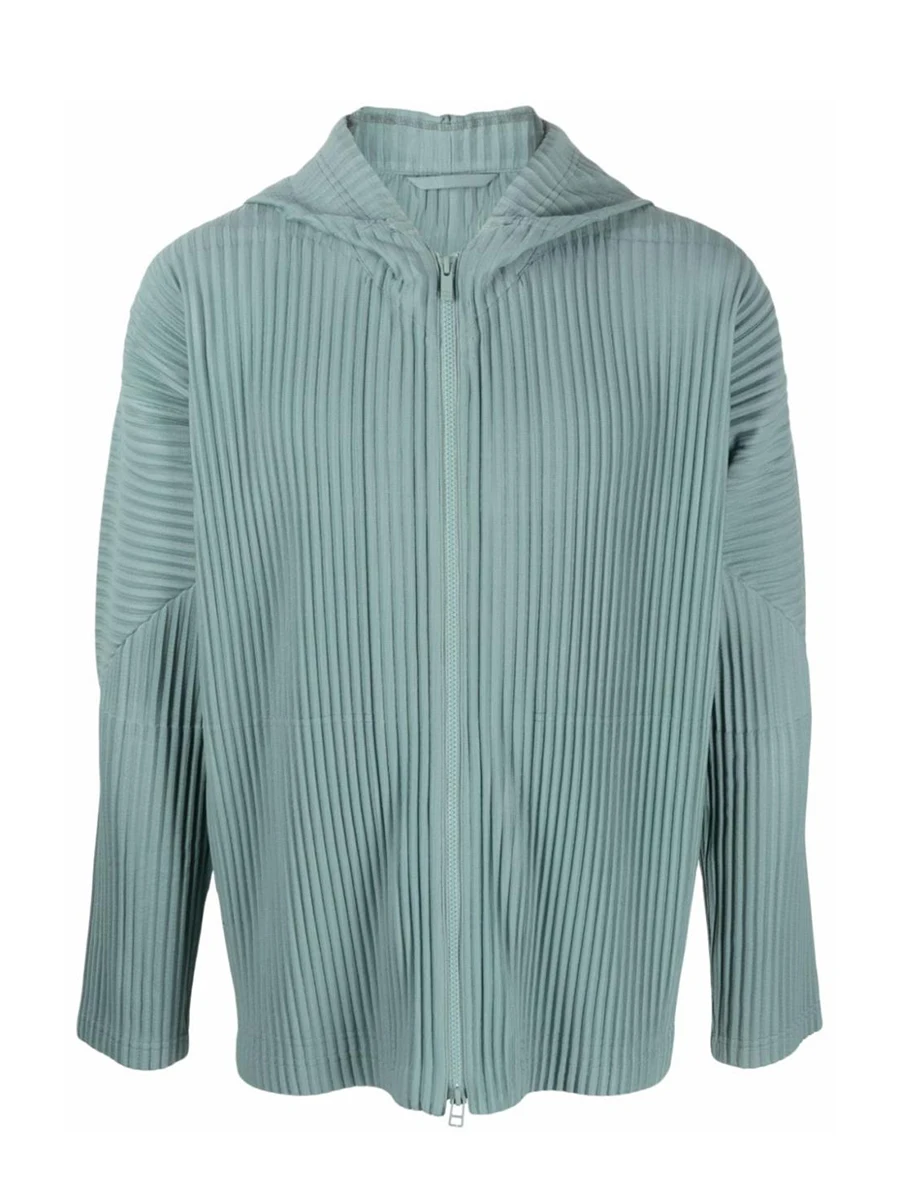 Miyake Pleated Homme Plisse Men's Fine Pleated Hooded Zipper Jacket 5