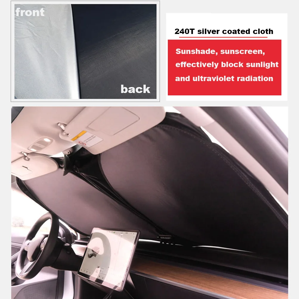 For Tesla Model 3 Y X S Car Front Windshield Sunscreen Window Sunscreen Visor Sun Shade Blocks UV Rays Protection Parasol Coche car sunshade windshield sunshade windshield sun shade