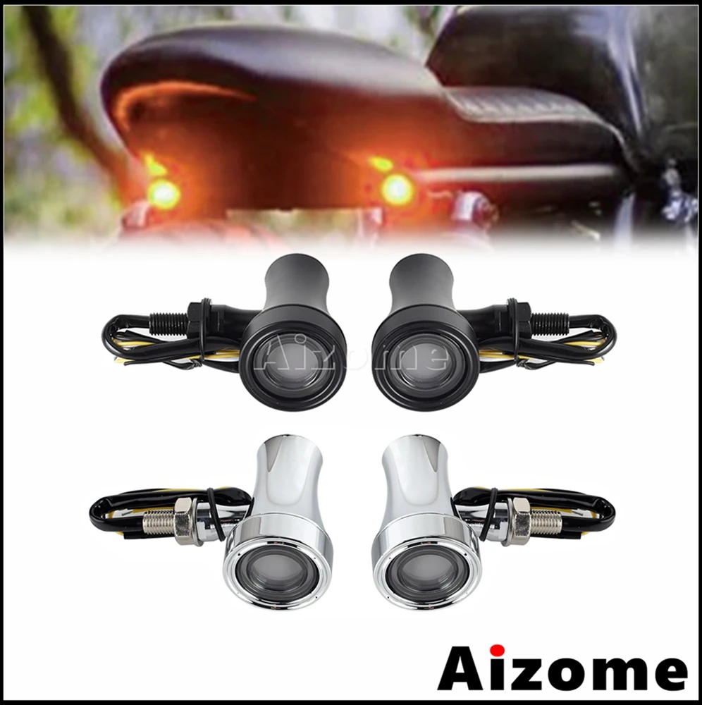 

Unviersal Motorcycle 10mm Aluminum LED Turn Signal Lights For Harley Suzuki Custom Chopper Cafe Racer Blinker Indicator Light