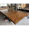 Log color solid wood perspective window modern style solid wood insulation electric garage door manufacturer 1