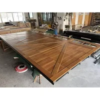 Log color solid wood perspective window modern style solid wood insulation electric garage door manufacturer 1