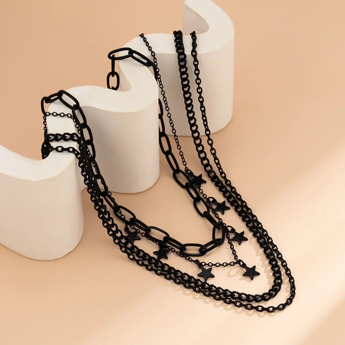 BVLAGIDA Set Da 6 Collane In Pelle Donna - Stile Gotico E Punk Rock. Girocollo Regolabile Con Cuori, Croci E Borchie. Il Pacchetto Completo Per Look Alternativo! - 4