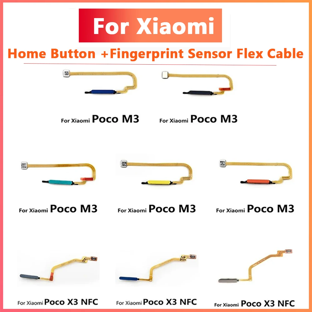 

Для Xiaomi Poco X3 NFC M3 сканер датчика отпечатков пальцев Главная кнопка сканер отпечатков пальцев Меню Возврат клавиши сенсор гибкий кабель