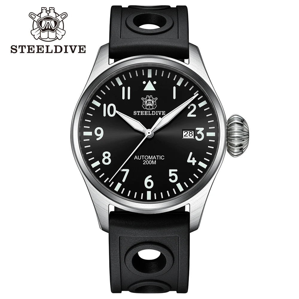 

STEELDIVE Brand SD1930 200m Diver Watch Stainless Steel NH35 Automatic Dive Watches NH35 Ceramic Bezel Mechanical Watch Mens