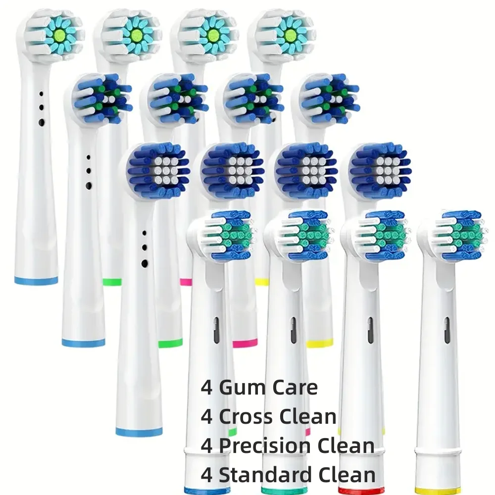 Substituição Escova Cabeças para Oral b Sensitive Gum Care Vitality Triumph Escova de Dentes Elétrica D12 D100 D36 Pro3000 16 Pcs