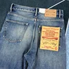 100% Cotton High Quality Patch Washed Denim Jeans for Men Heavyweight Y2K Autumn Winter Dense Tough Loose Tapered Straight Pants 3