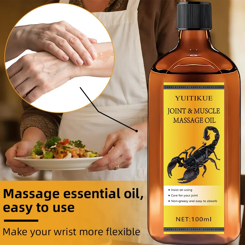 YUITIKUE Joint and Muscle Massage Oil, with regular use, cares for your joints. It is non-greasy and easily absorbed.
