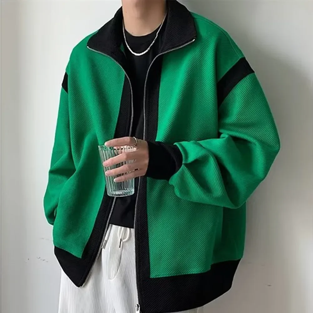 

Men's Color Matching Jacket New Knitted Jacket Autumn Street Clothes
