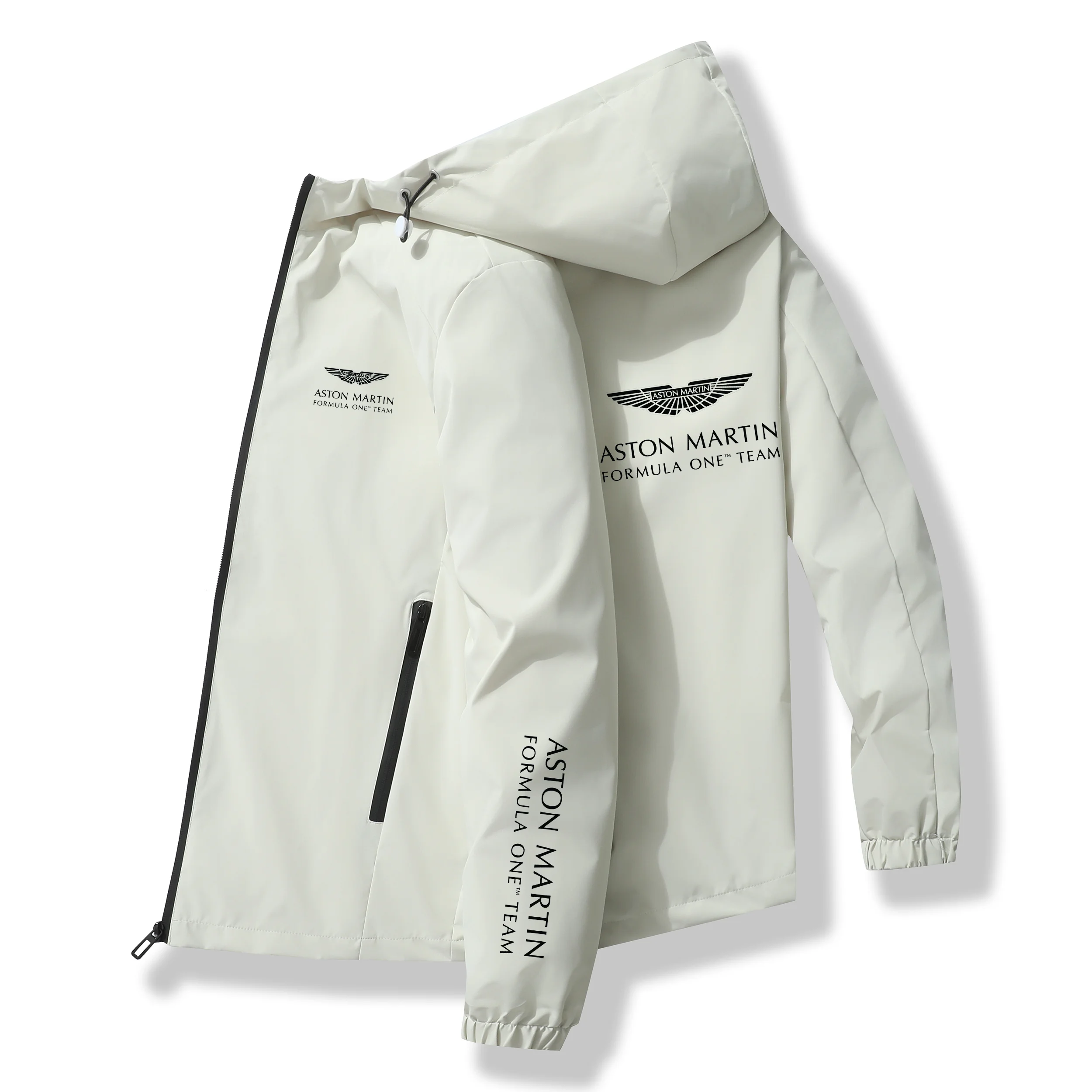 Sports Jacket Autumn Men's F1 Racing Style Windproof Zipper Hooded Jacket for Cycling