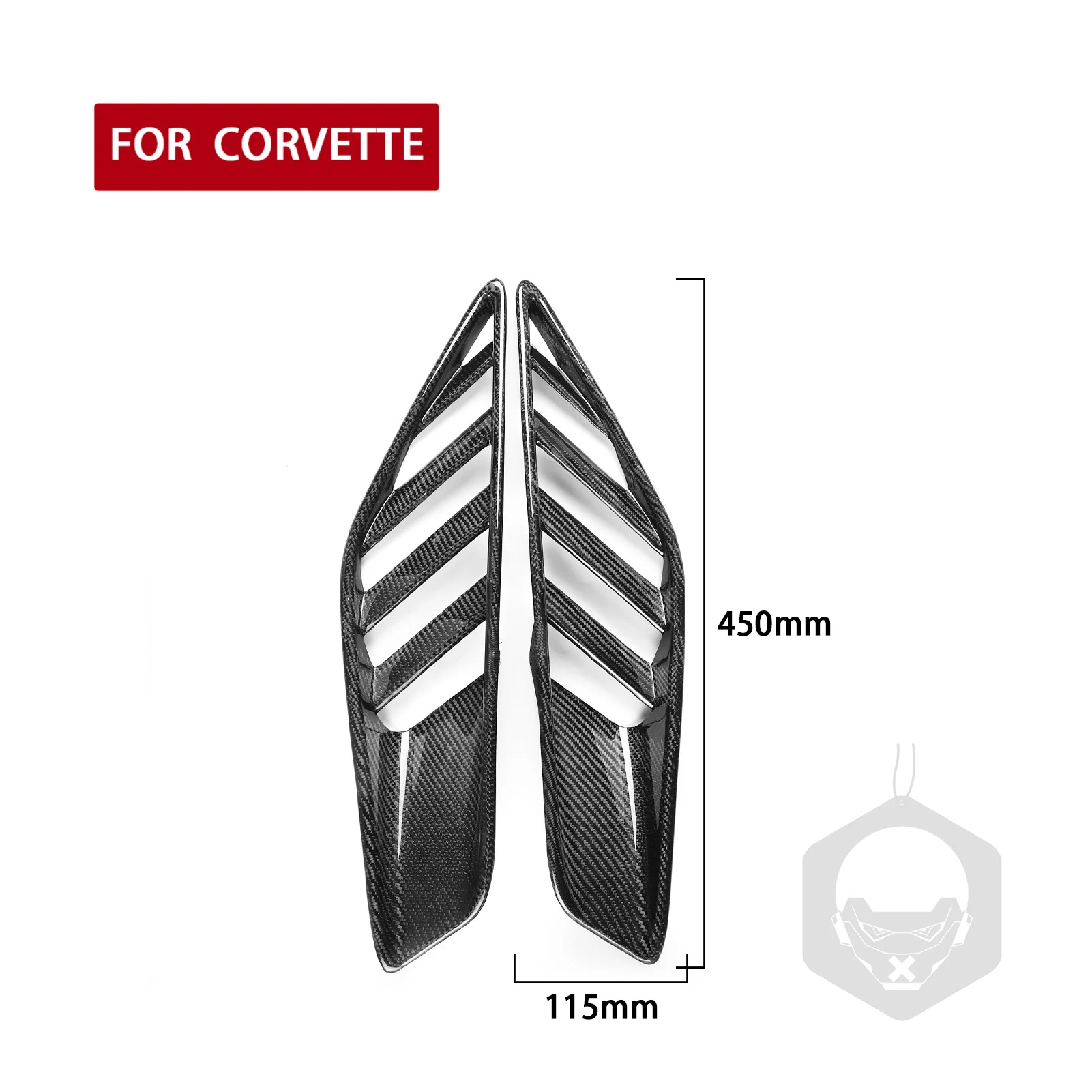 Rear Wheel Fender Air Intake Frame Cover Trim 2Pcs Wet Carbon Fiber For Chevrolet Corvette 2014-2019 Car Interior Refitted Part