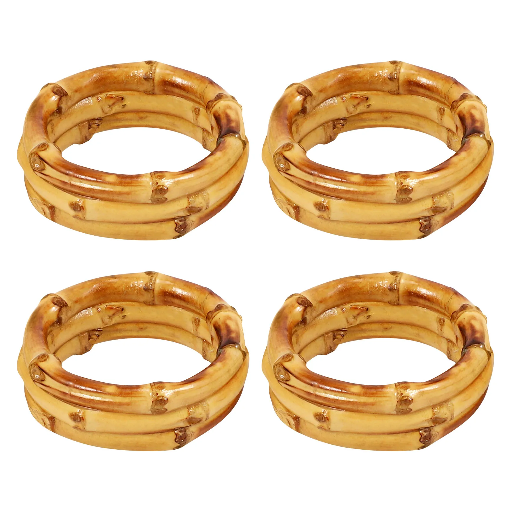 

Wood Bamboo Napkin Rings Set of 4, Handmade Rattan Napkin Holder Rings Table Decorations for Wedding