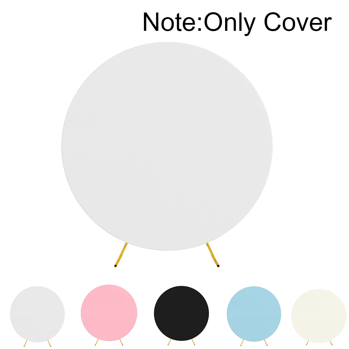 Pure Color Circle Round Backdrop Cover Wedding Baby Shower Birthday Party Decor Elastic Photo Background Without Shelf