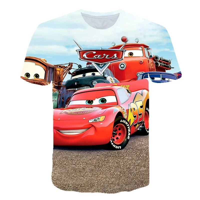 Cars Children's T-shirt Lightning McQueen 3d Printed Charming Short Sleeve Boys And Girls Top Street Shirt Fashion Clothing 3