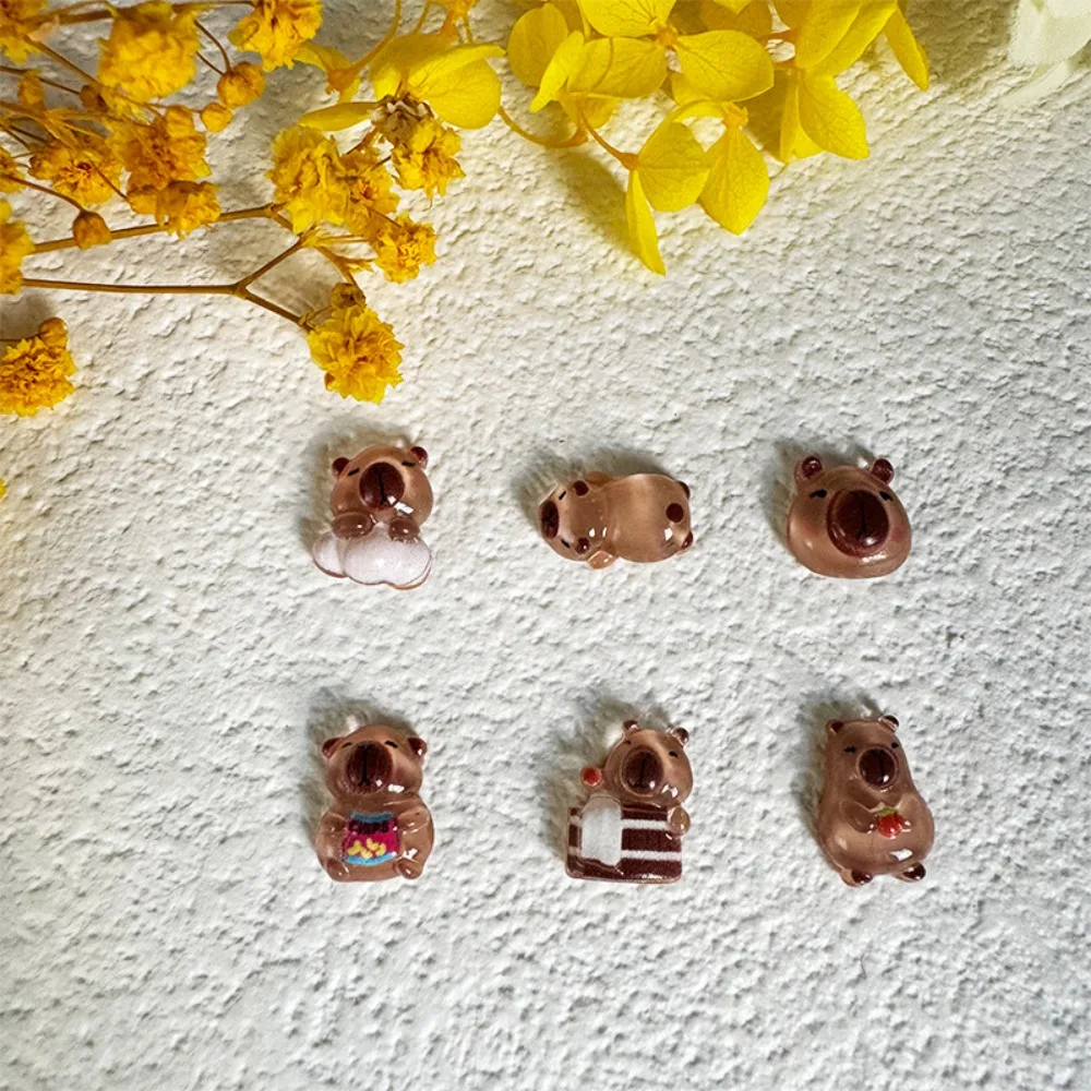 50Pcs Cute Resin Nail Art Ornaments Capybara 3D Nail Resin Drill Ornaments Cartoon Accessories Capybara Cartoon New