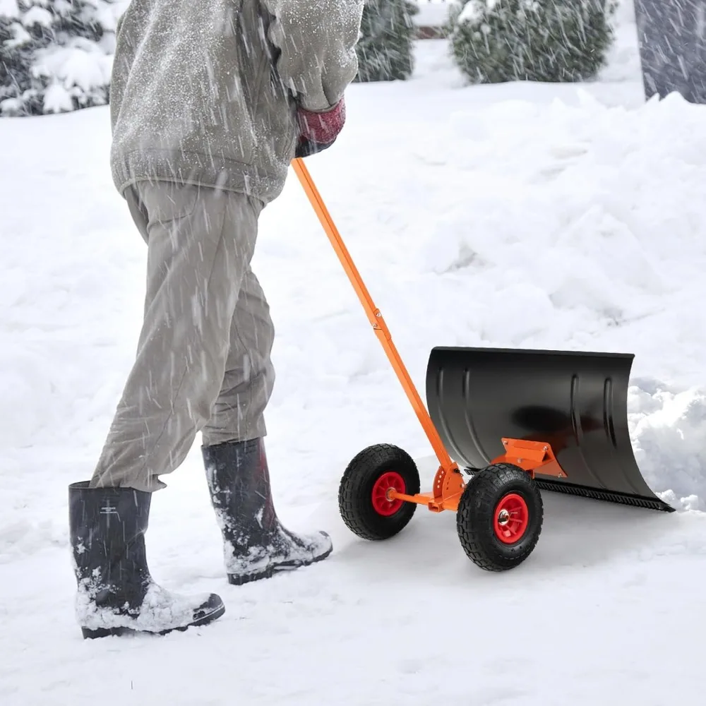 29" Wheeled Snow Shovel with Adjustable Handle 5