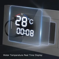 AITANA ทองเหลืองหรูหรา Gunmetal จอแสดงผล LED ระบบฝักบัวอาบน้ํา Thermostatic เพดานห้องน้ําฝังปกปิดผ้าม่านยักษ์สายฝน 6