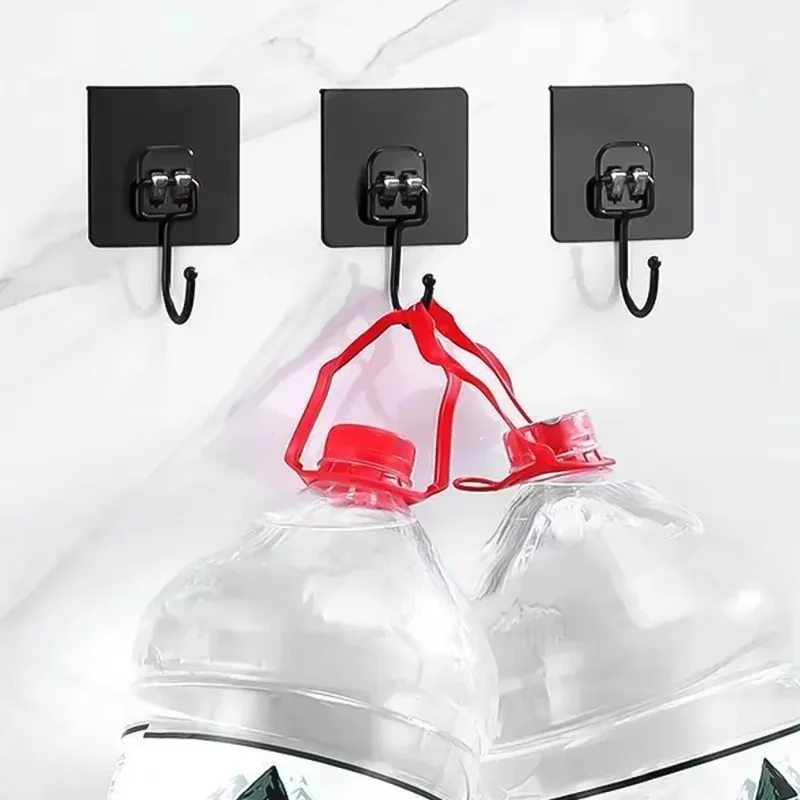 10Pcs Strong Self Adhesive Hooks Bathroom Waterproof Wall Towel Hook Multi-Purpose Kitchen No Punching Storage Organizer