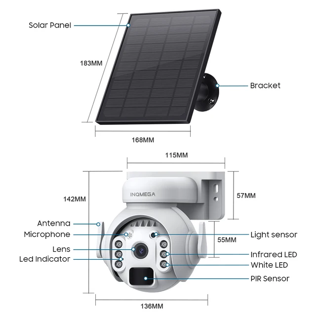 INQMEGA 3MP 4G Solar Security Camera Outdoor Human PIR Detection Camera with Rechargeable Battery Camera Shipping Saudi Arabia 5