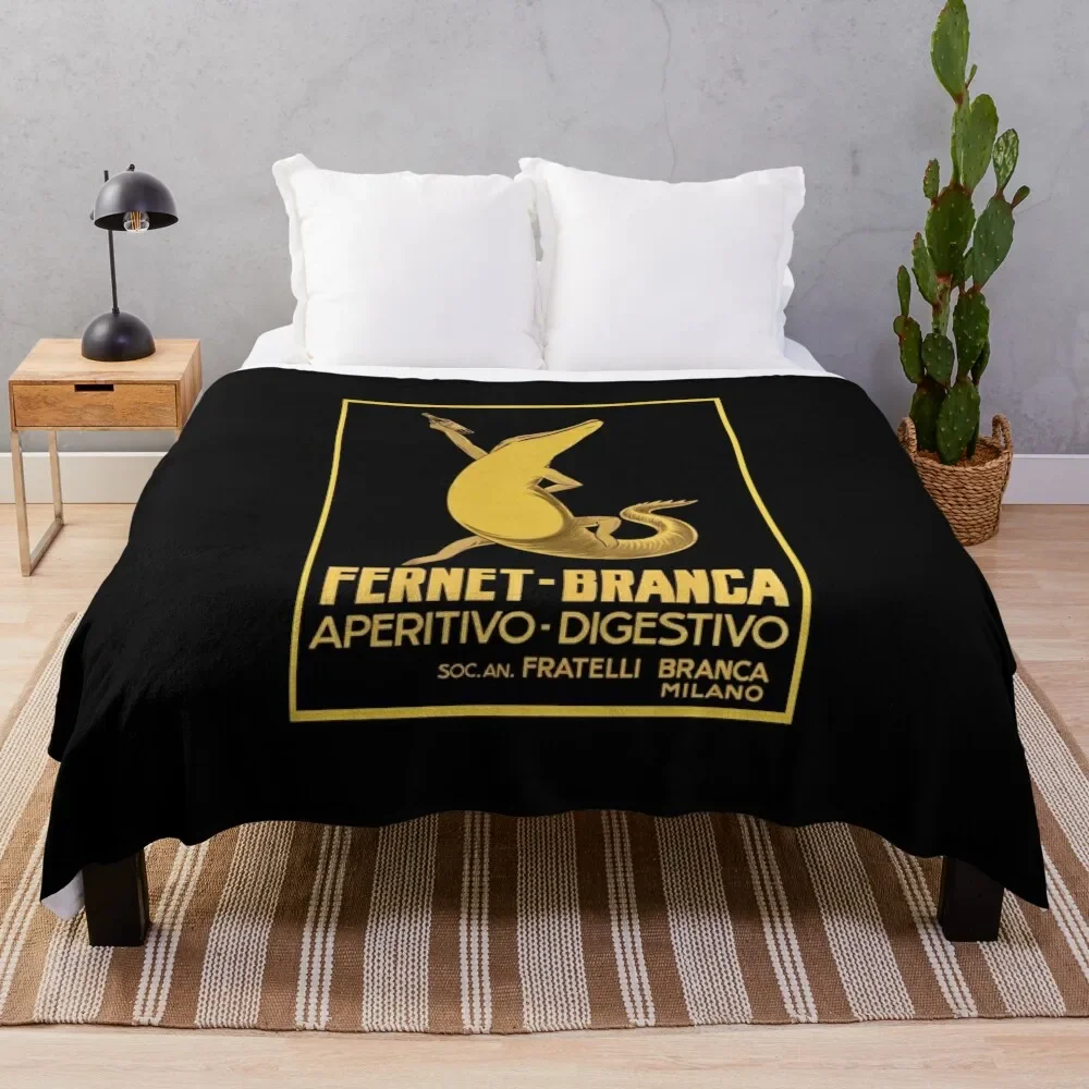 Poster Vintage-Italia-Drink-Fernet Branca Milano Coperta Da Tiro Divano Letto Coperte Da Picnic Di Design Di Lusso