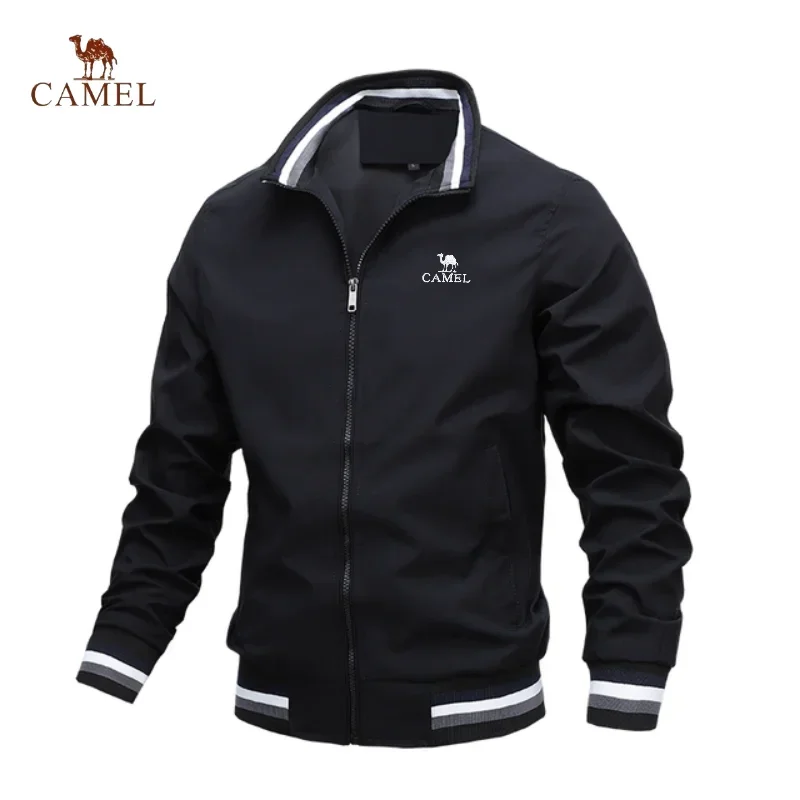 

High End Embroidered CAMEL High-quality Men's Zippered Jacket, Spring and Autumn Fashionable Casual Outdoor Sports Jacket