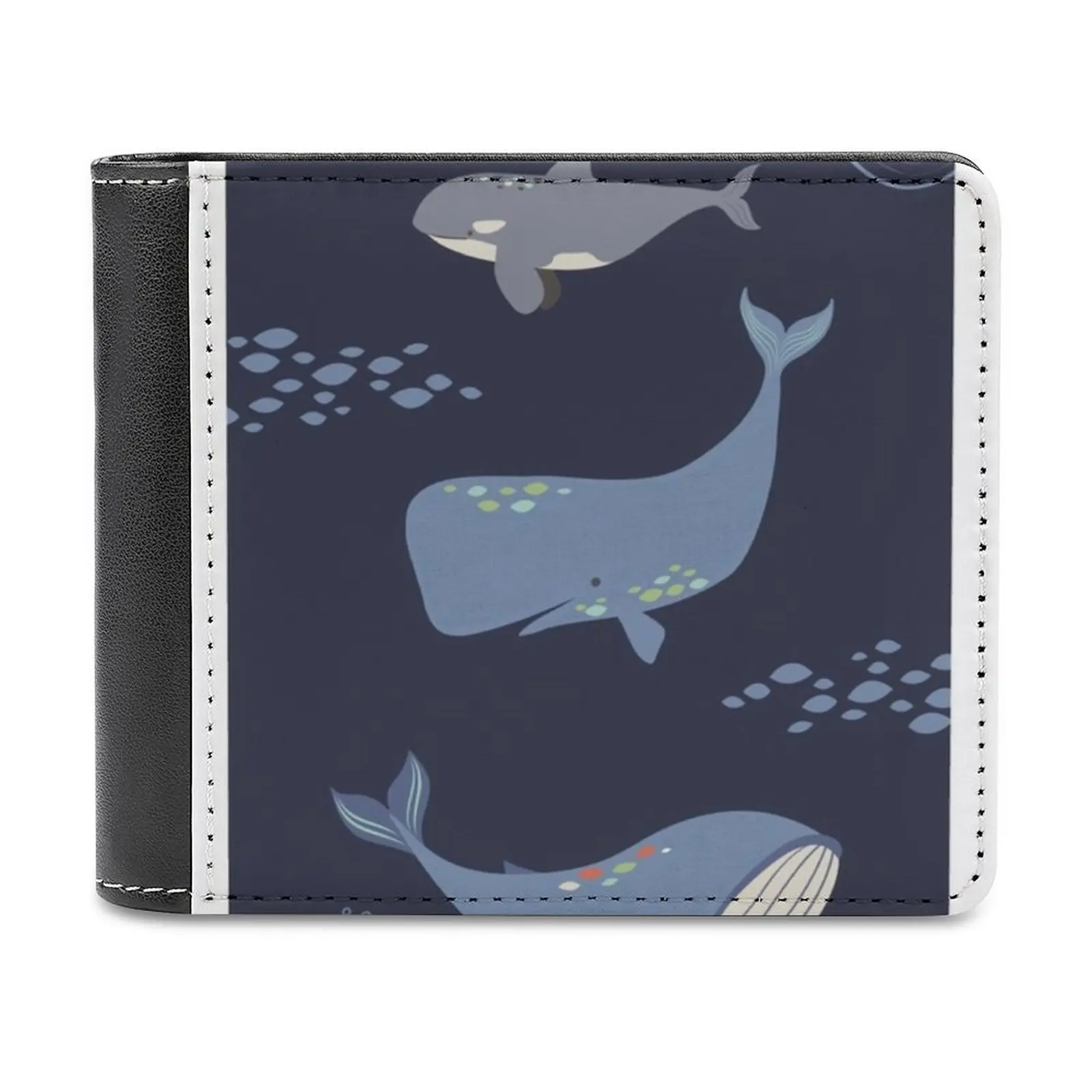

Whales Of The Sea Soft Men Wallets New Purse Credit Card Holders For Male Purses Men Wallet Whales Sea Waves Ship Vector