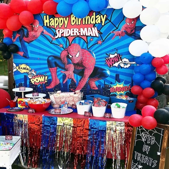 Decoración De Fiesta De Cumpleaños Con Tema De Spiderman, Paño De Fondo,  Vajilla Desechable Para Fiesta De Niños, Vajilla Grande 3d - Vajilla  Desechable - AliExpress