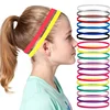 5/10Pcs Candy Color Women Men Yoga Hair Bands Sports Headband Girls Sport Anti-slip Elastic Rubber Sweatband Football Running