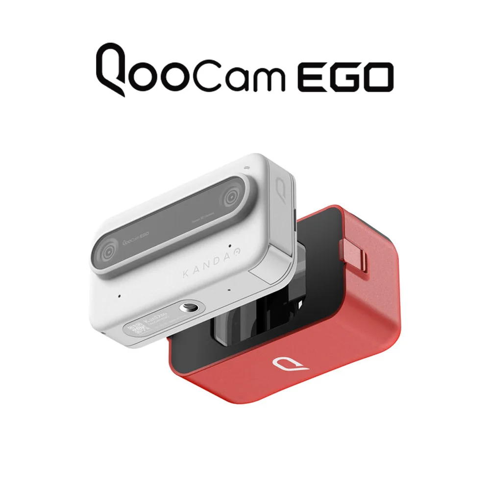 KanDao QooCam EGO 뷰어 통합 3D 카메라, 지지대 DNG 포맷, 24MP 3D 사진, 2.54 인치 터치스크린, 마그네틱 UHD 뷰어, 160g IP67