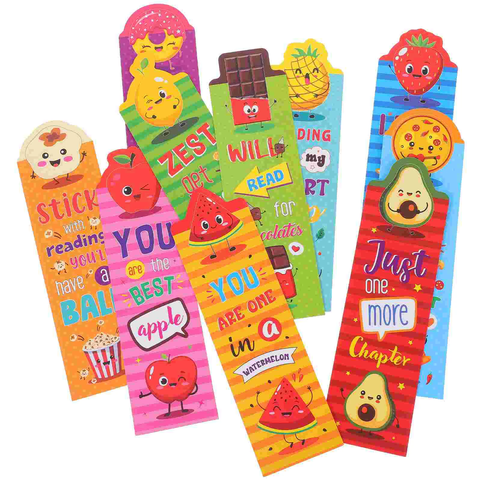 

30 Pcs Bookmark Children's Birthday Favors for School Classroom Fun Bookmarks Stationery Food Kids 8-12 Markers Reading Pupils