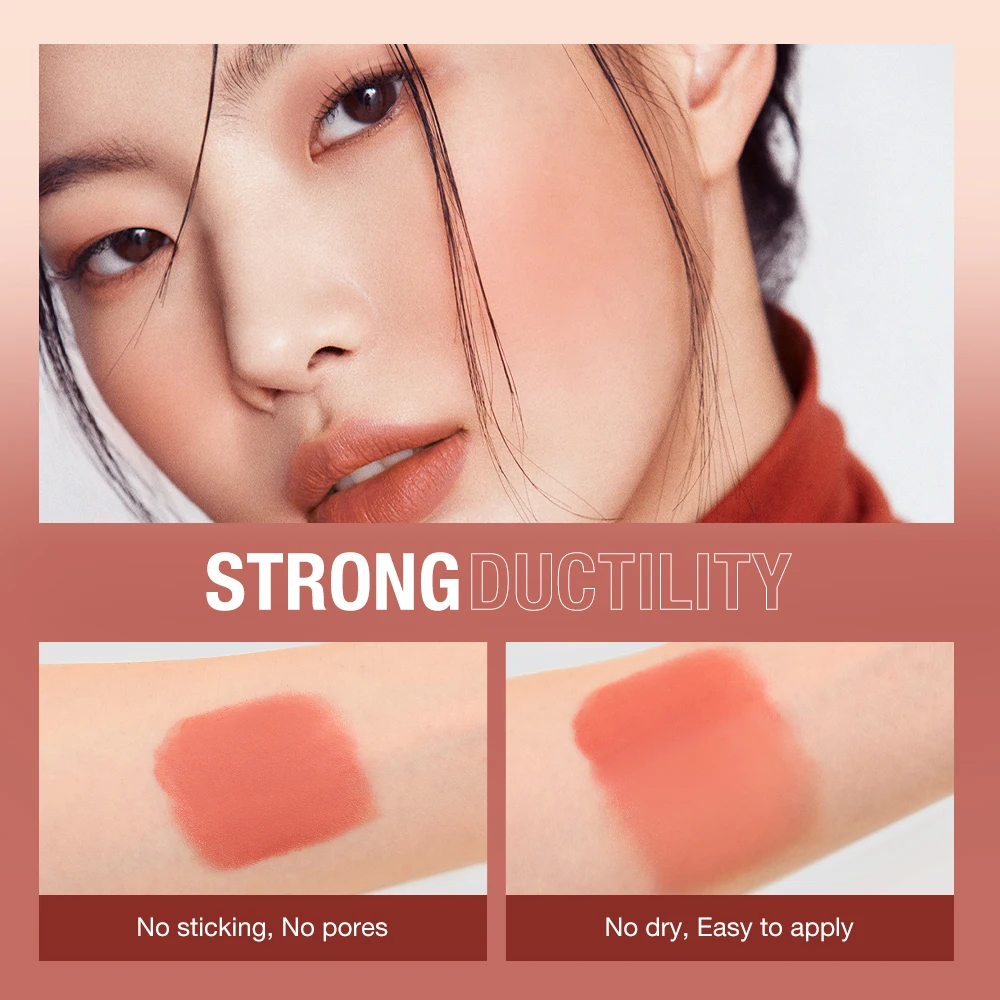 Blush Stick High Pigmented Blusher Cream Blendable Long-lasting Lip Cheek Eyes Makeup for Women