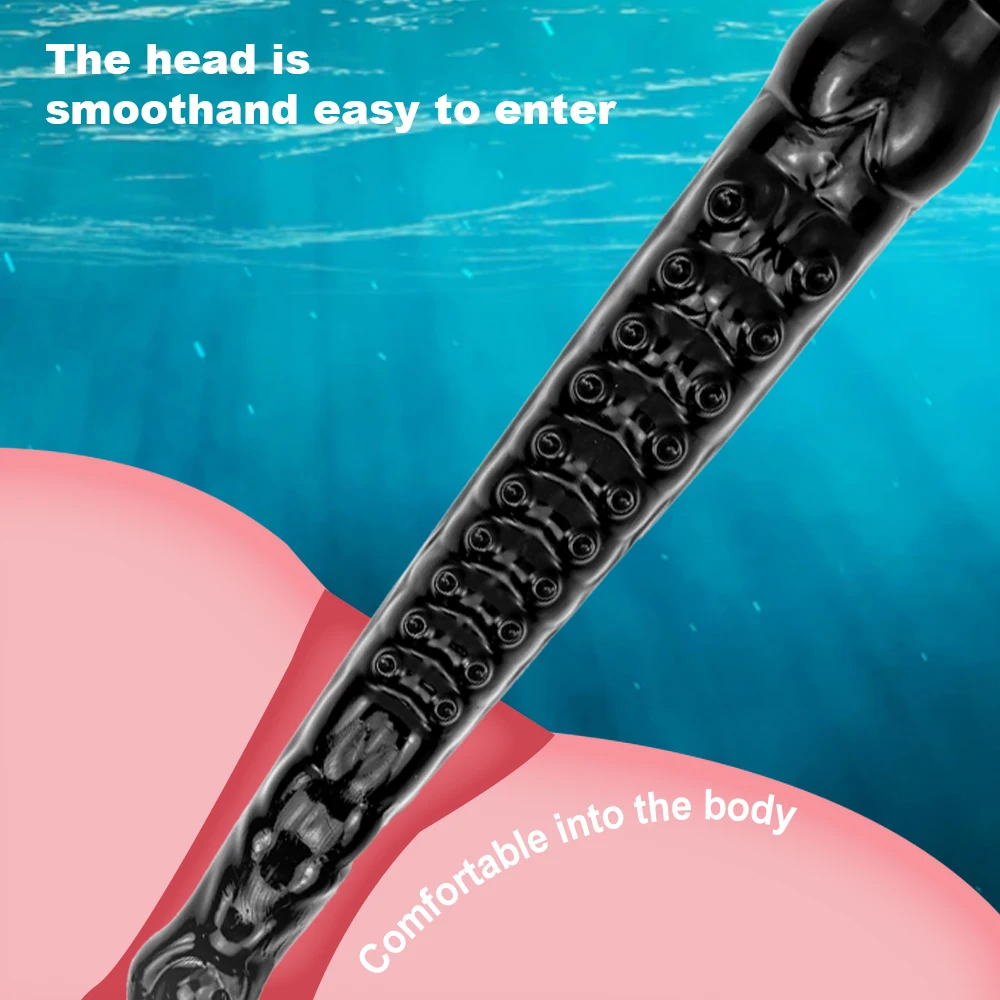 Long Anal Super Plug 31cm Deep In Tentacles Beads Buttplug Anal Enema PVC Butt Plug Prostat_voghion.com