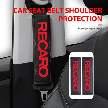 Copri spalla cintura di sicurezza con logo auto, imbottitura di protezione regolabile, accessori auto per Recaro