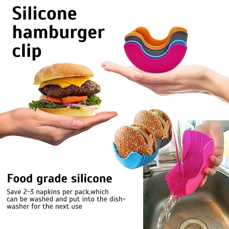 Kitchen tools Reusable Burger Rack Useful Gadgets Silicone Frame Burger Tool Holder Shelf Storage Kitchen Home Organizer Box Tools Dining Bar