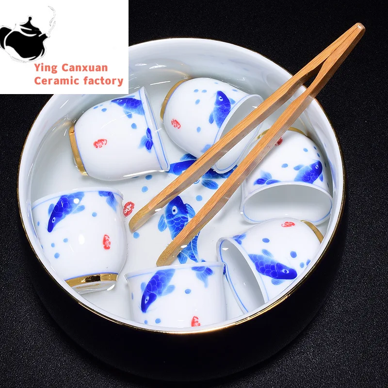 

Hand-Painted Tea Landscape Ceramic Large Cup Wash Writing-Brush Washer Tea Set Accessories Cup Wash Bowl Tea Basin Cup Wash