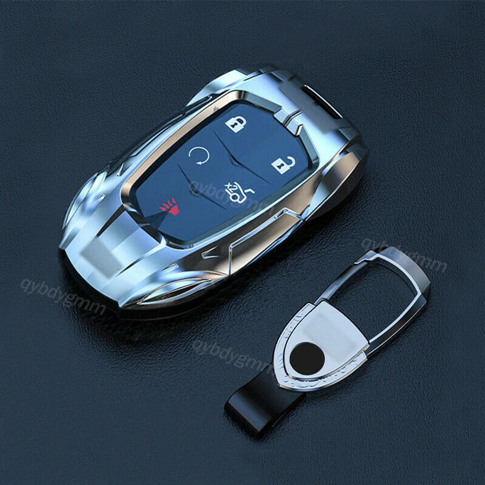 

Zinc Alloy Armor Style Car Remote Key Fob Cover Case Skin Holder Shell Keychain For Cadillac ATS CT6 XT5 Escalade Accessories