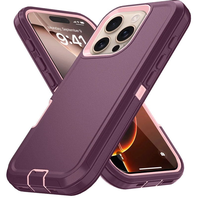 Rugged Shockproof Phone Case with Bracket and TPU Cover