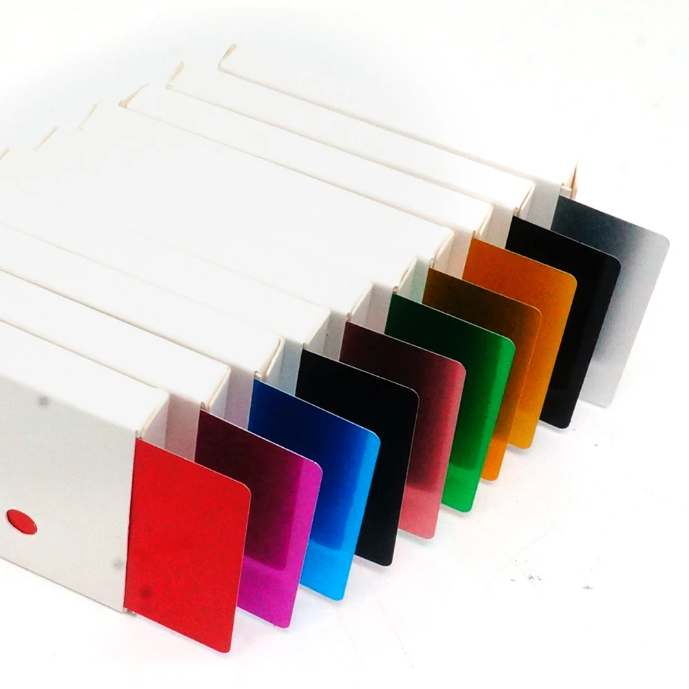 Aluminum name card 50PCS Colorful Metal Business Cards Fiber Laser Marking machine aluminum alloy Blank Card