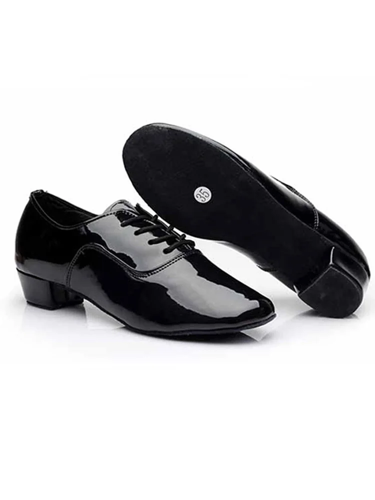 YKXLM Hombres&Muchacho Cuero Zapatos latinos de baile/Zapatillas de baile/Tango Performance Calzado de Danza,Modelo ESATL-Boy