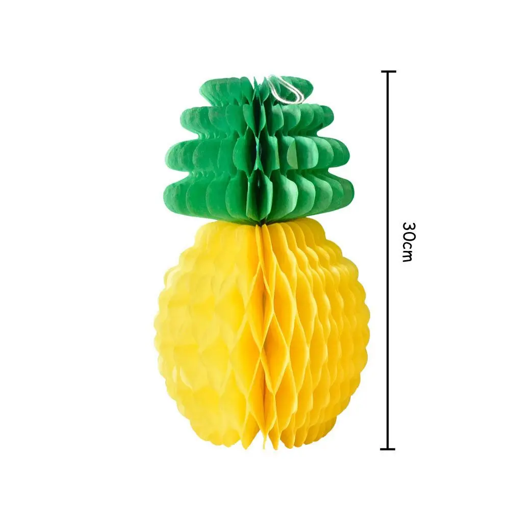 

Home Birthday Decorations Fiesta for Summer Party Yellow Paper Pineapple Honeycomb Garland Ball Lantern Hawaiian Style